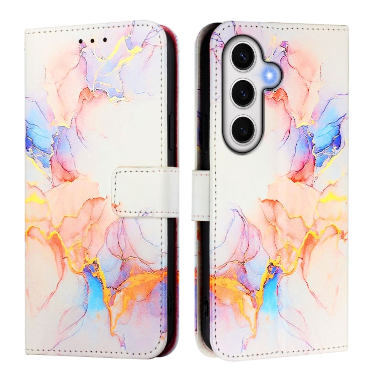For Samsung Galaxy S24 FE 5G PT003 Marble Pattern Flip Leather Phone Case