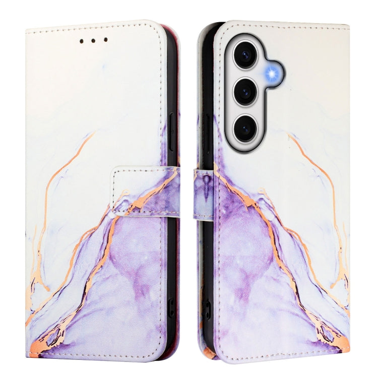 For Samsung Galaxy S24 FE 5G PT003 Marble Pattern Flip Leather Phone Case