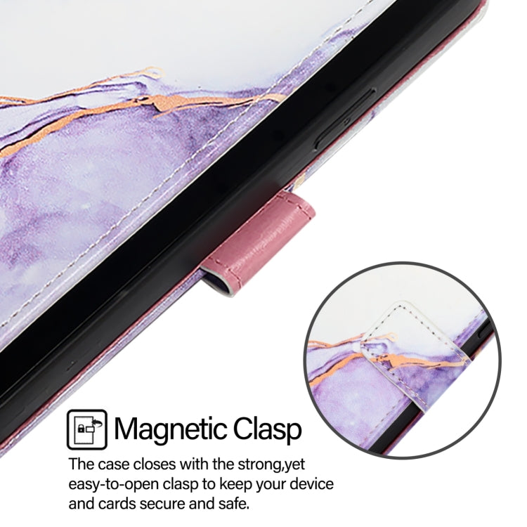 For Samsung Galaxy S24 FE 5G PT003 Marble Pattern Flip Leather Phone Case