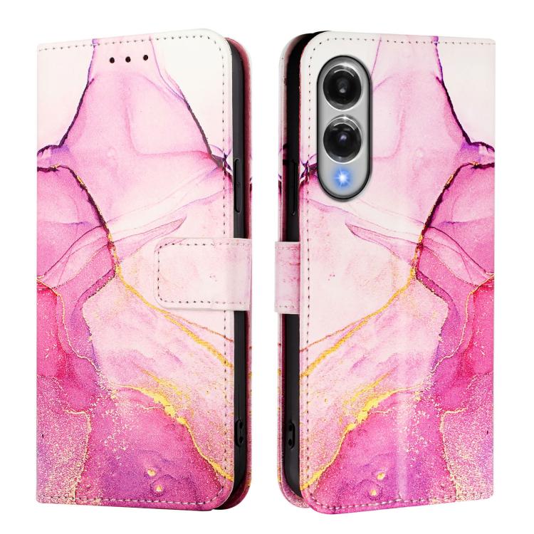 For Samsung Galaxy S25 Edge 5G PT003 Marble Pattern Flip Leather Phone Case