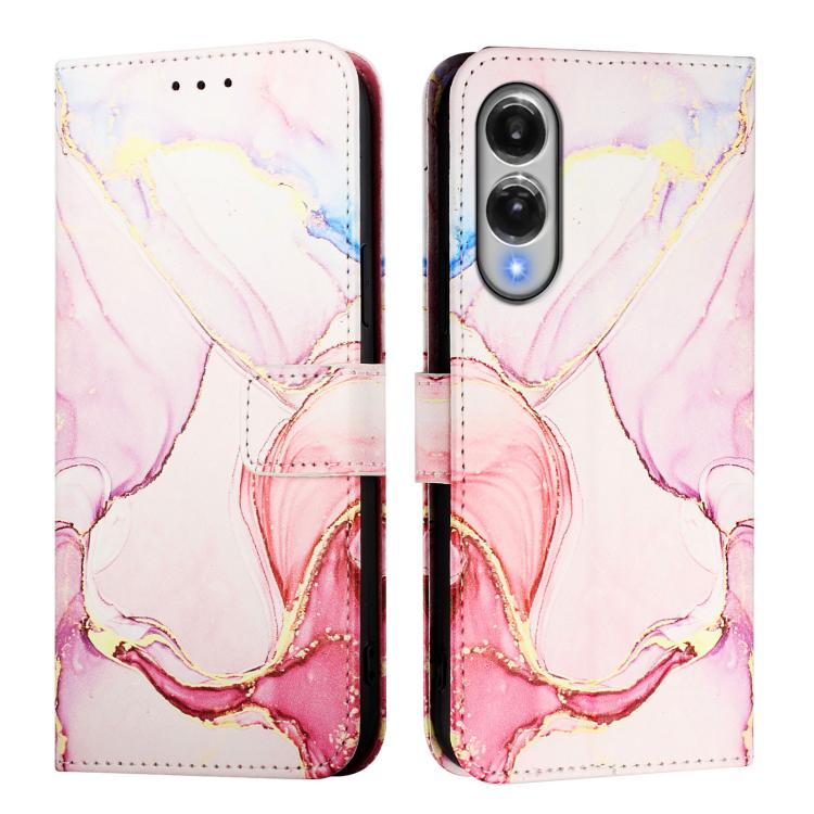 For Samsung Galaxy S25 Edge 5G PT003 Marble Pattern Flip Leather Phone Case