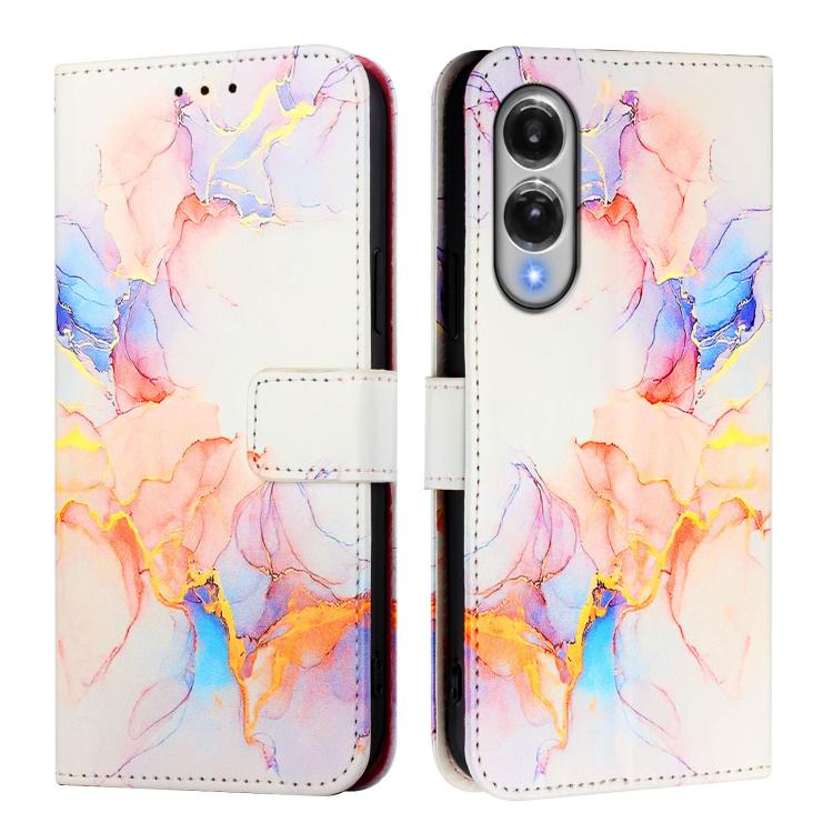 For Samsung Galaxy S25 Edge 5G PT003 Marble Pattern Flip Leather Phone Case