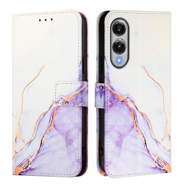 For Samsung Galaxy S25 Edge 5G PT003 Marble Pattern Flip Leather Phone Case
