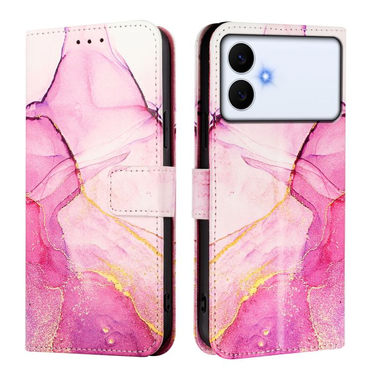 For Samsung Galaxy S26 Edge 5G PT003 Marble Pattern Flip Leather Phone Case