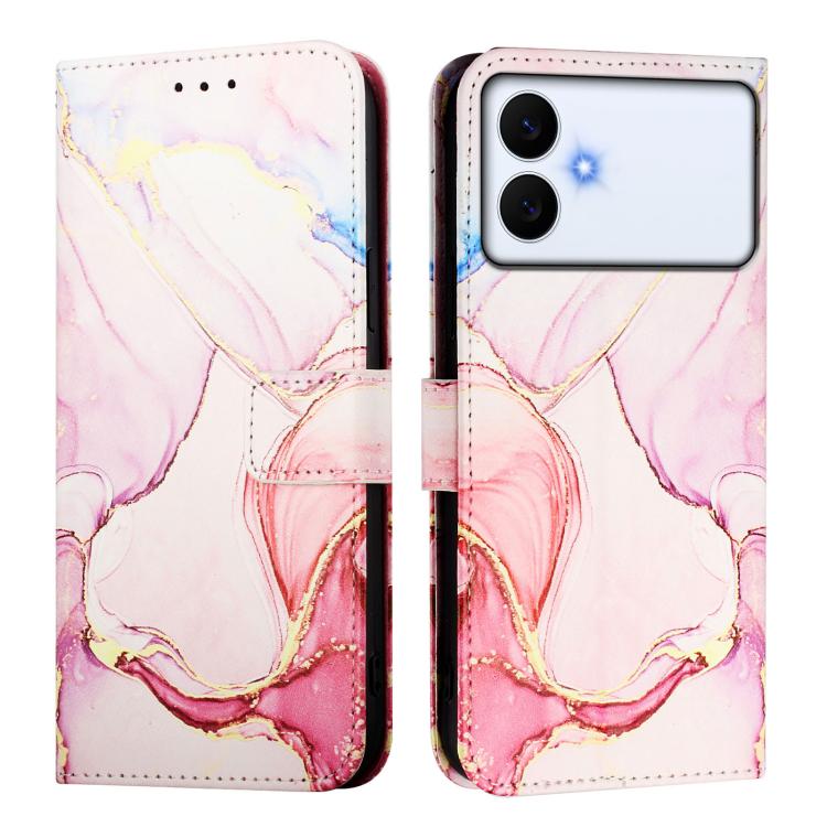 For Samsung Galaxy S26 Edge 5G PT003 Marble Pattern Flip Leather Phone Case