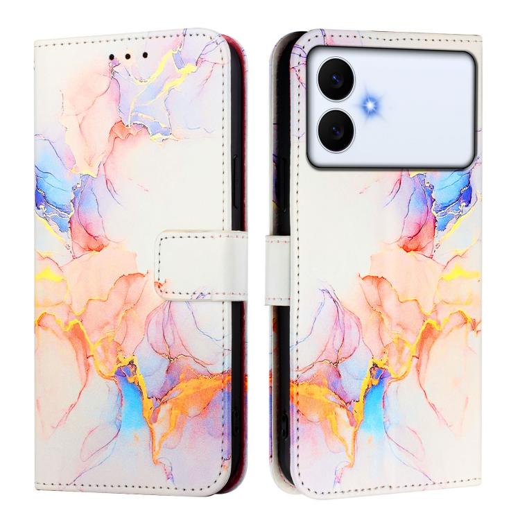 For Samsung Galaxy S26 Edge 5G PT003 Marble Pattern Flip Leather Phone Case