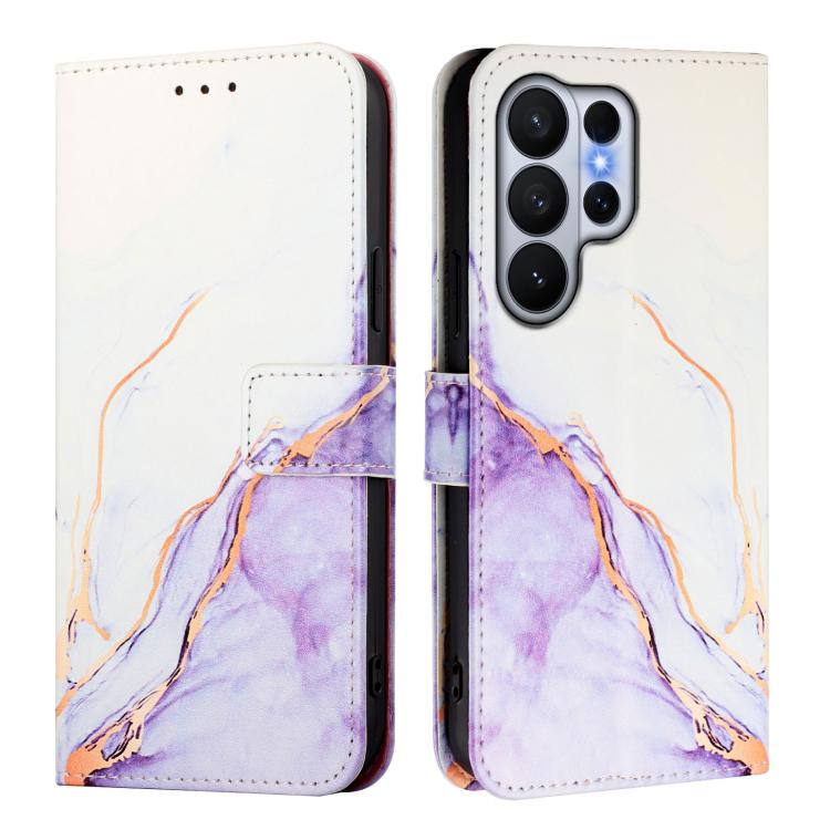 For Samsung Galaxy S26 Ultra 5G PT003 Marble Pattern Flip Leather Phone Case