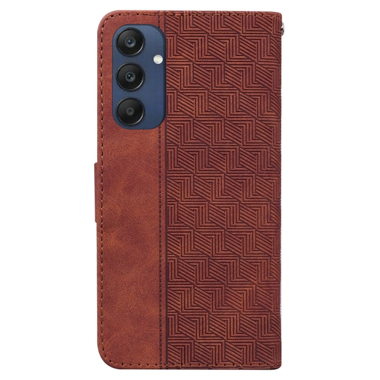 For Samsung Galaxy M35 Geometric Embossed Leather Phone Case