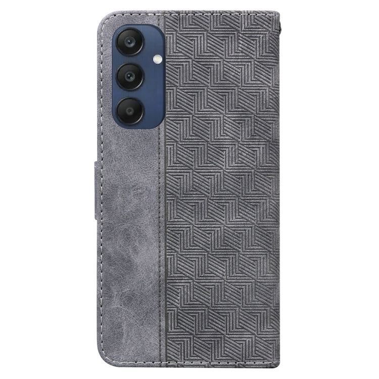 For Samsung Galaxy M35 Geometric Embossed Leather Phone Case