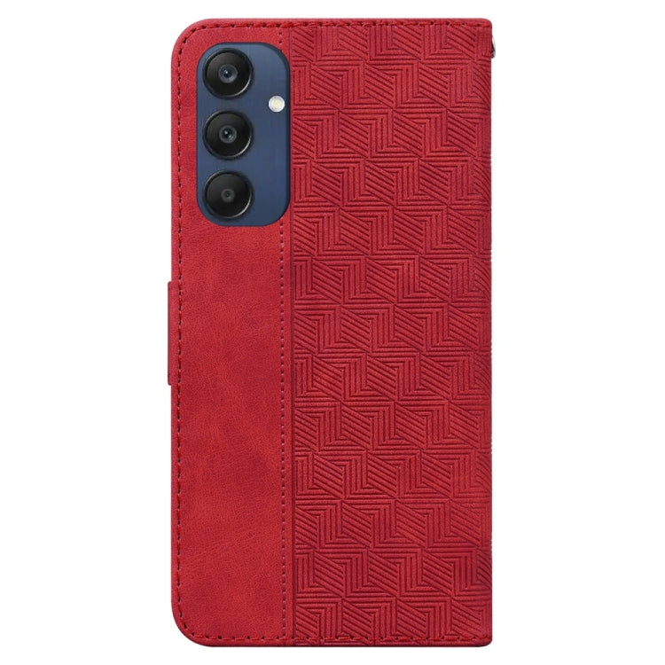 For Samsung Galaxy M35 Geometric Embossed Leather Phone Case