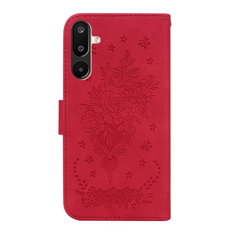 For Samsung Galaxy M16 5G / F16 5G / M36 5G Butterfly Rose Embossed Leather Phone Case