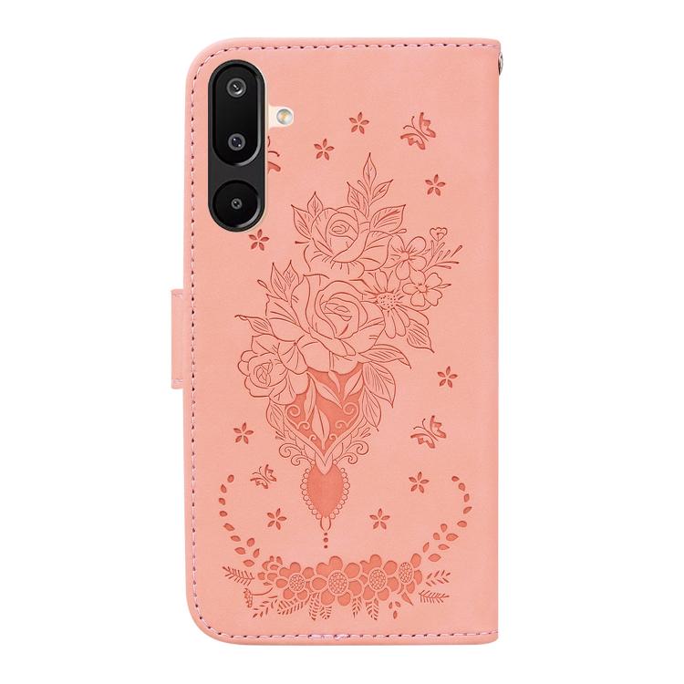 For Samsung Galaxy M16 5G / F16 5G / M36 5G Butterfly Rose Embossed Leather Phone Case