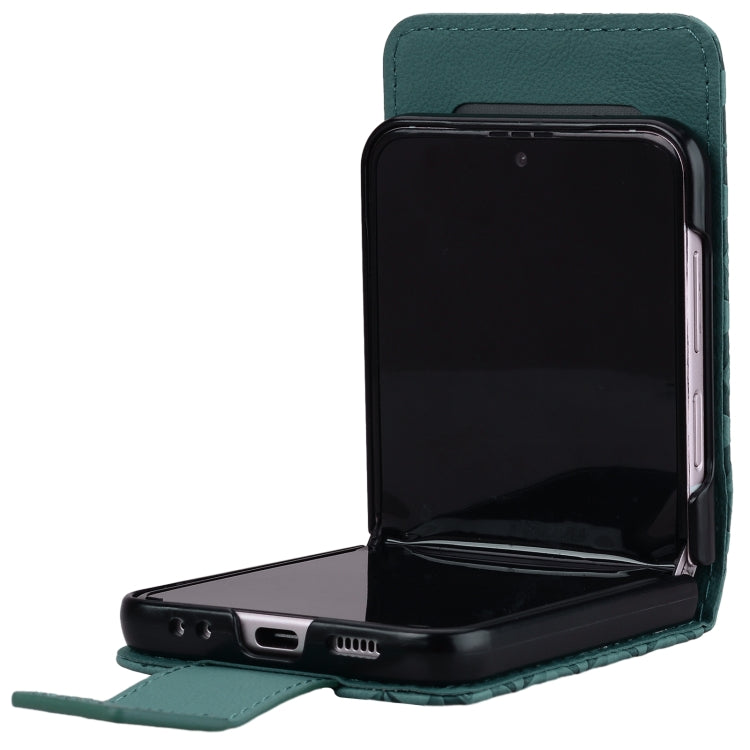 For Samsung Galaxy Z Flip5 Diamond Buckle Leather Phone Case with Lanyard