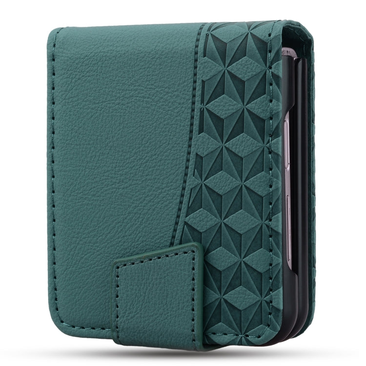 For Samsung Galaxy Z Flip5 Diamond Buckle Leather Phone Case with Lanyard