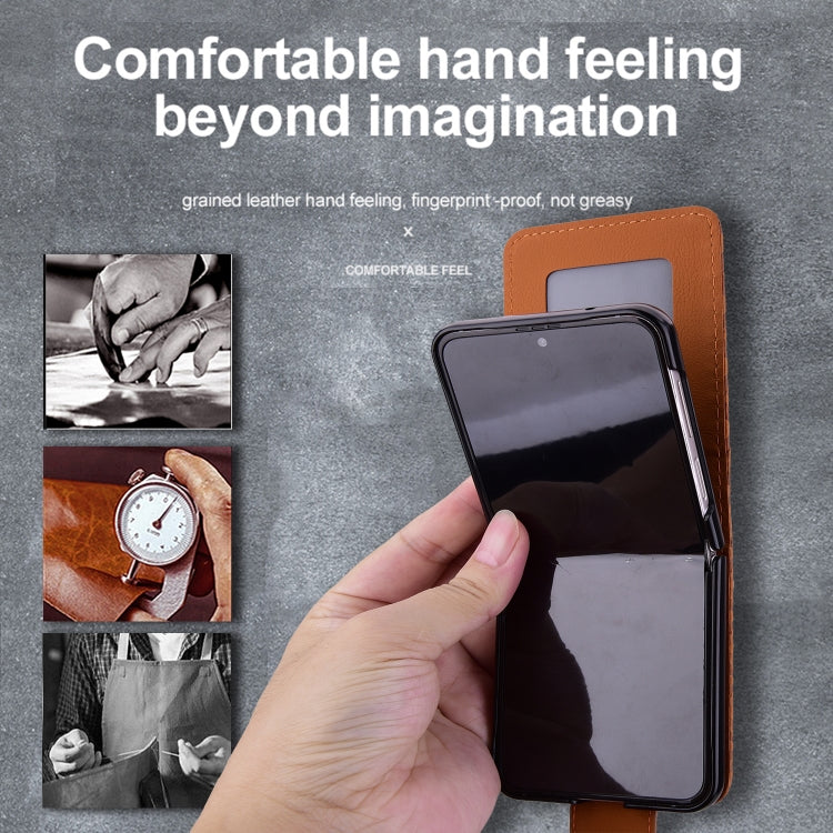 For Samsung Galaxy Z Flip5 Diamond Buckle Leather Phone Case with Lanyard