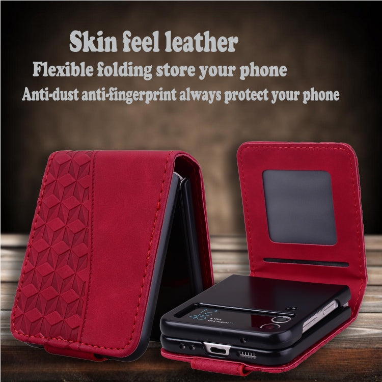 For Samsung Galaxy Z Flip5 Diamond Buckle Leather Phone Case with Lanyard
