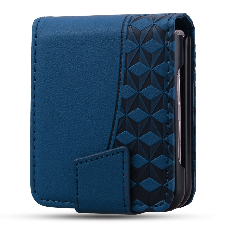 For Samsung Galaxy Z Flip5 Diamond Buckle Leather Phone Case with Lanyard