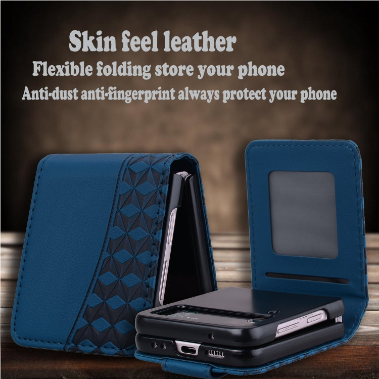 For Samsung Galaxy Z Flip5 Diamond Buckle Leather Phone Case with Lanyard