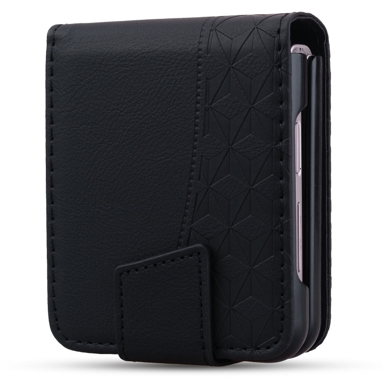 For Samsung Galaxy Z Flip5 Diamond Buckle Leather Phone Case with Lanyard