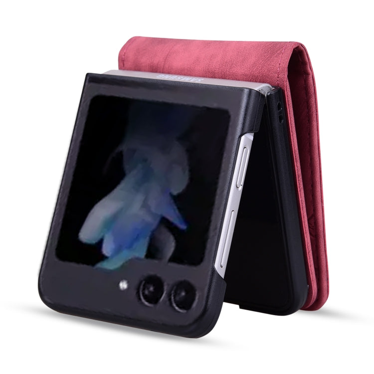 For Samsung Galaxy Z Flip5 Cartoon Sakura Cat Embossed Leather Phone Case