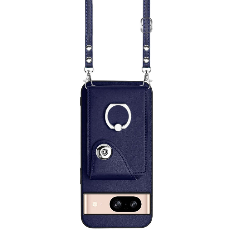 For Google Pixel 8 Organ Card Bag Ring Holder Phone Case with Long Lanyard