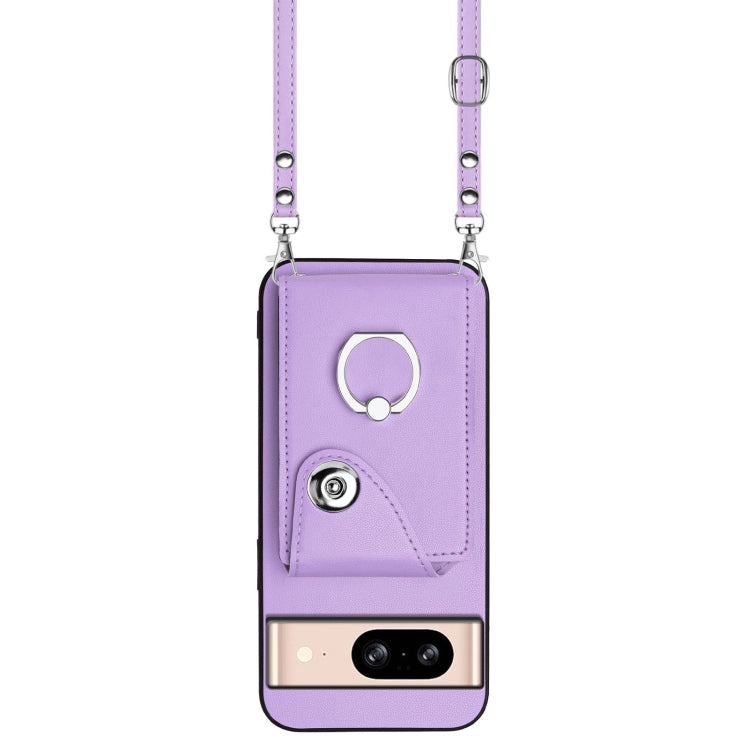 For Google Pixel 8 Organ Card Bag Ring Holder Phone Case with Long Lanyard