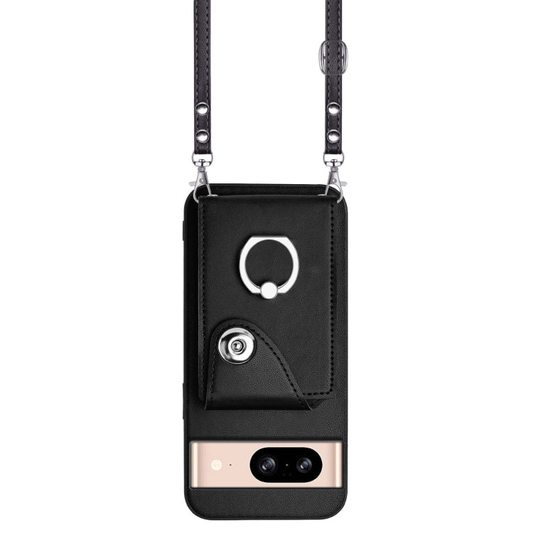 For Google Pixel 8 Organ Card Bag Ring Holder Phone Case with Long Lanyard