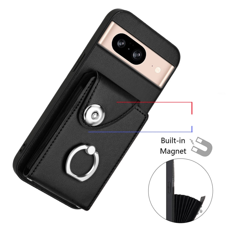 For Google Pixel 8 Organ Card Bag Ring Holder Phone Case with Long Lanyard