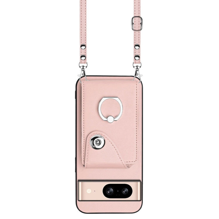 For Google Pixel 8 Organ Card Bag Ring Holder Phone Case with Long Lanyard