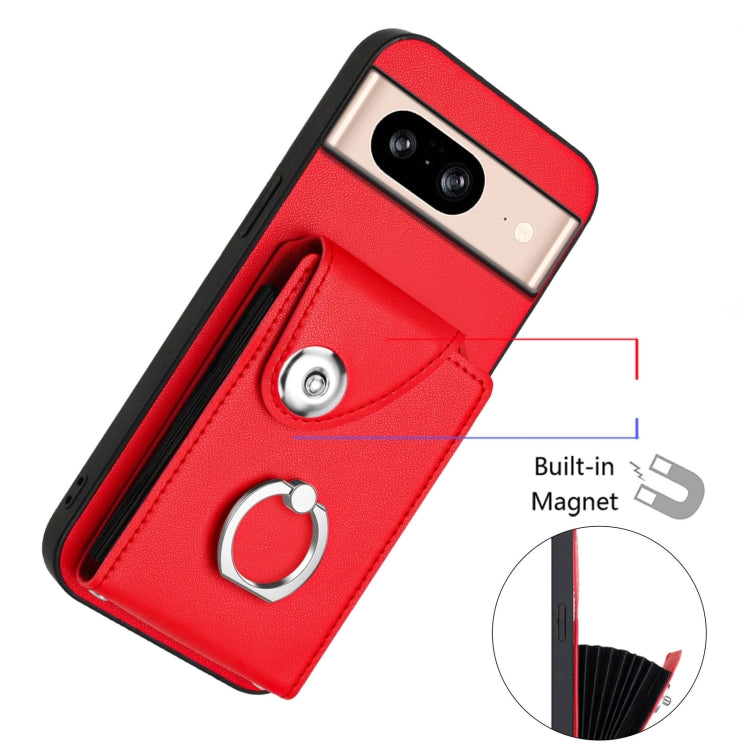 For Google Pixel 8 Organ Card Bag Ring Holder Phone Case with Long Lanyard
