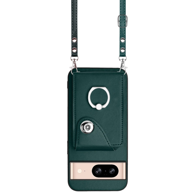 For Google Pixel 8 Organ Card Bag Ring Holder Phone Case with Long Lanyard