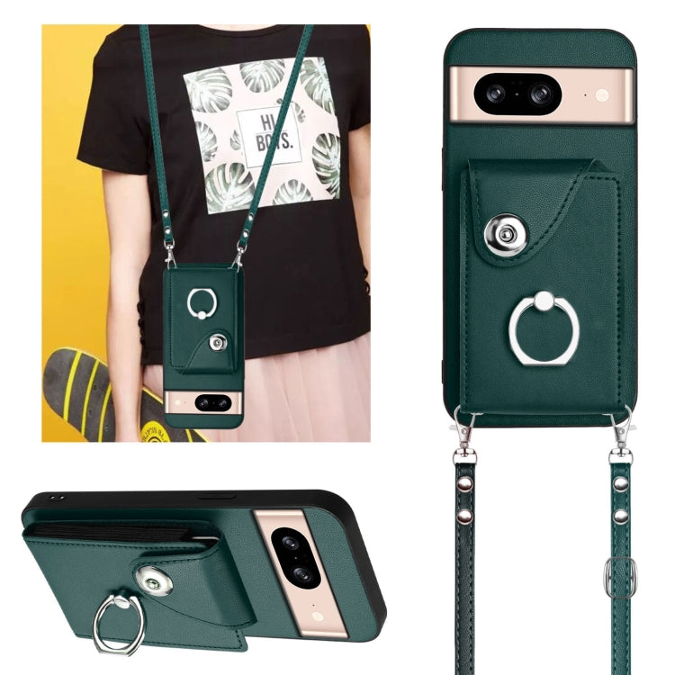 For Google Pixel 8 Organ Card Bag Ring Holder Phone Case with Long Lanyard
