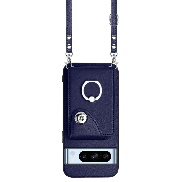 For Google Pixel 8 Pro Organ Card Bag Ring Holder Phone Case with Long Lanyard