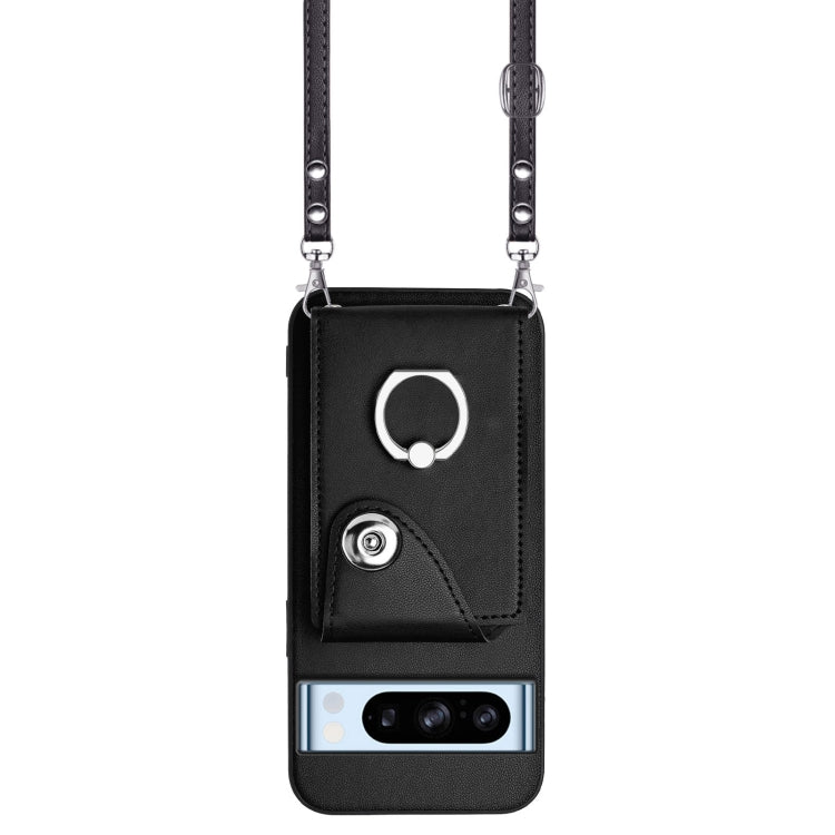 For Google Pixel 8 Pro Organ Card Bag Ring Holder Phone Case with Long Lanyard