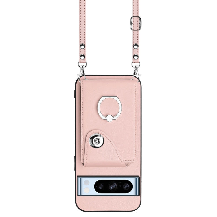 For Google Pixel 8 Pro Organ Card Bag Ring Holder Phone Case with Long Lanyard