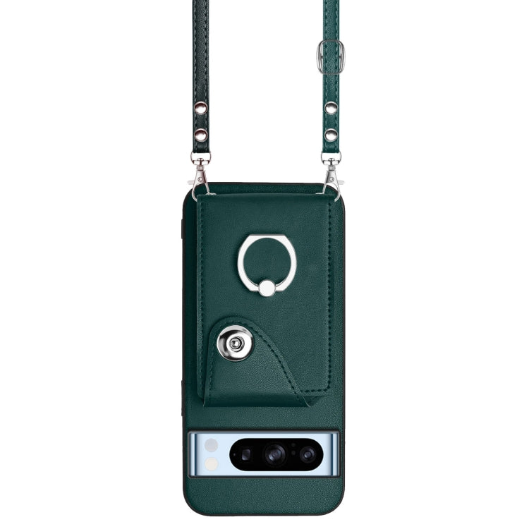 For Google Pixel 8 Pro Organ Card Bag Ring Holder Phone Case with Long Lanyard