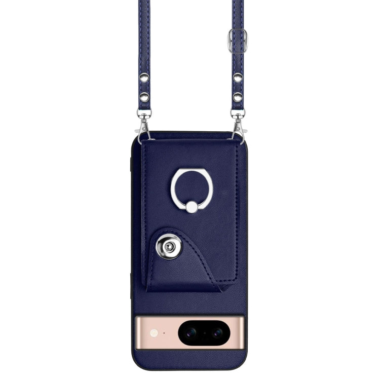 For Google Pixel 8a Organ Card Bag Ring Holder Phone Case with Long Lanyard