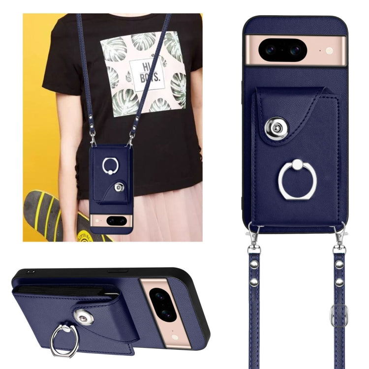 For Google Pixel 8a Organ Card Bag Ring Holder Phone Case with Long Lanyard