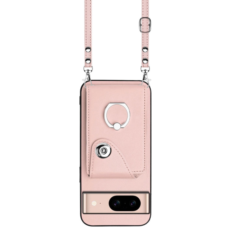For Google Pixel 8a Organ Card Bag Ring Holder Phone Case with Long Lanyard