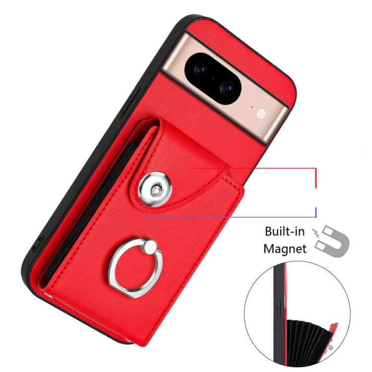 For Google Pixel 8a Organ Card Bag Ring Holder Phone Case with Long Lanyard