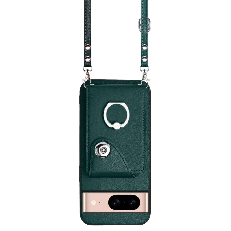 For Google Pixel 8a Organ Card Bag Ring Holder Phone Case with Long Lanyard