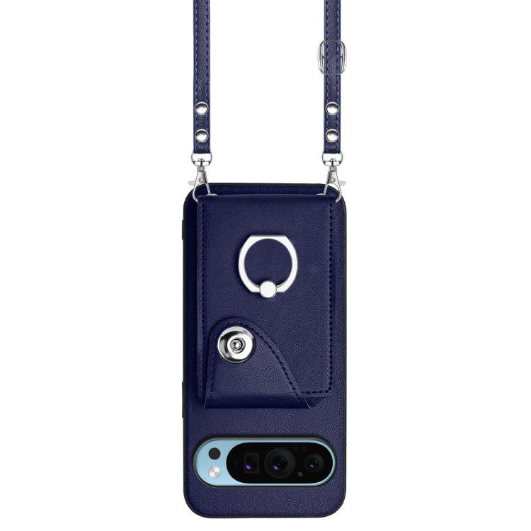For Google Pixel 9 / 9 Pro Organ Card Bag Ring Holder Phone Case with Long Lanyard