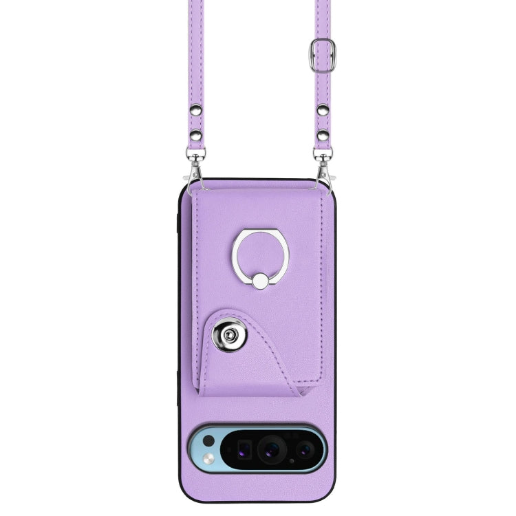 For Google Pixel 9 / 9 Pro Organ Card Bag Ring Holder Phone Case with Long Lanyard