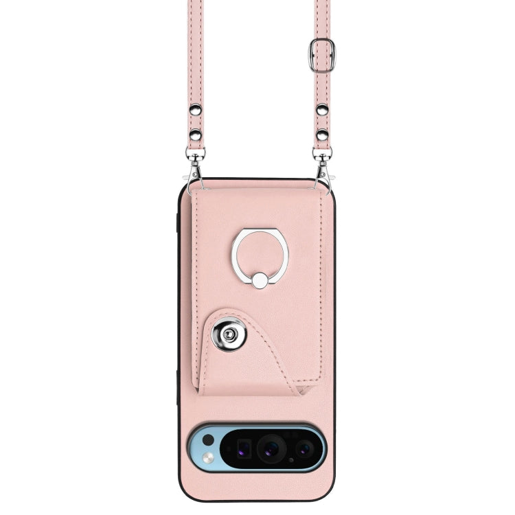 For Google Pixel 9 / 9 Pro Organ Card Bag Ring Holder Phone Case with Long Lanyard