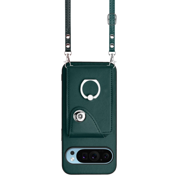 For Google Pixel 9 / 9 Pro Organ Card Bag Ring Holder Phone Case with Long Lanyard