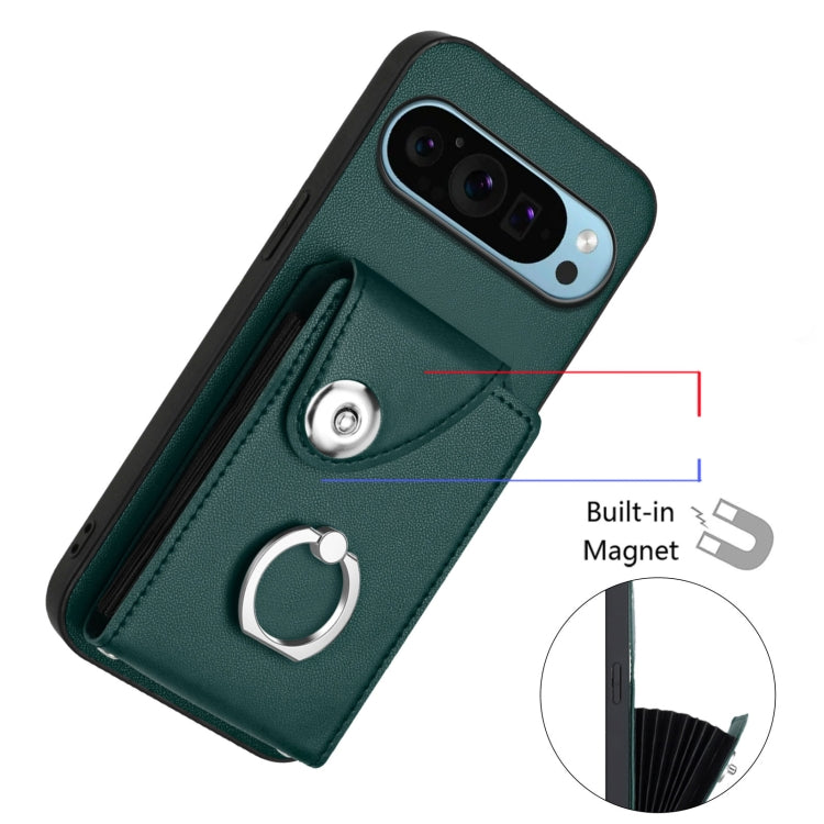 For Google Pixel 9 / 9 Pro Organ Card Bag Ring Holder Phone Case with Long Lanyard