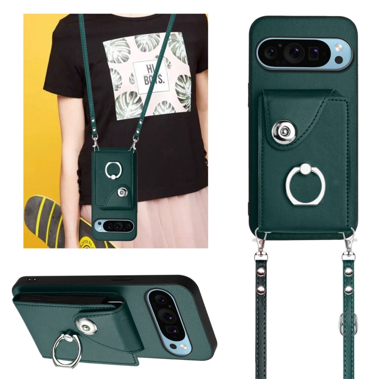For Google Pixel 9 / 9 Pro Organ Card Bag Ring Holder Phone Case with Long Lanyard
