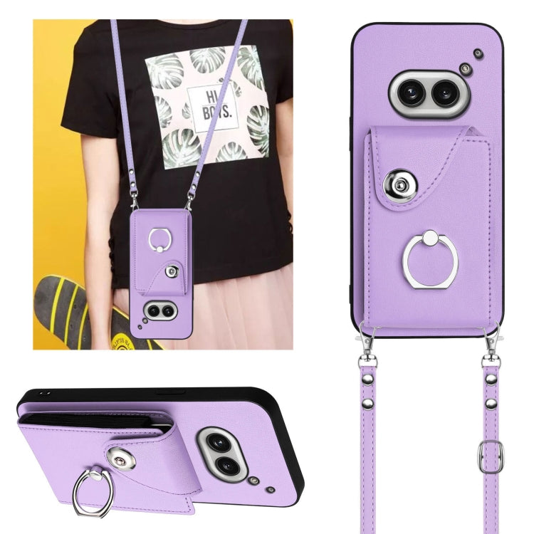 For Nothing Phone 2a Organ Card Bag Ring Holder Phone Case with Long Lanyard