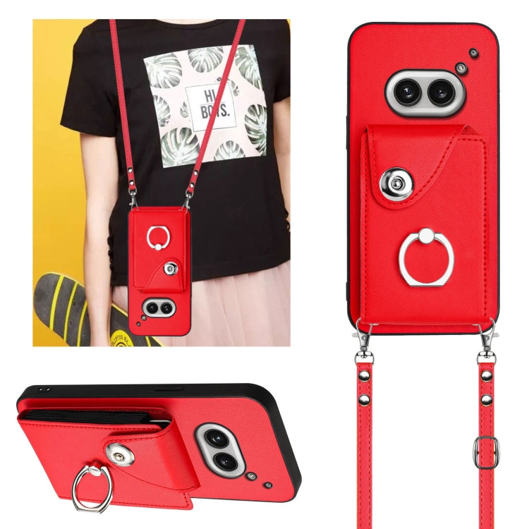 For Nothing Phone 2a Organ Card Bag Ring Holder Phone Case with Long Lanyard