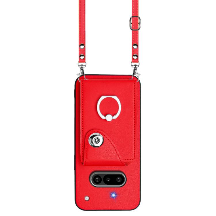 For Nothing Phone 3a Organ Card Bag Ring Holder Phone Case with Long Lanyard